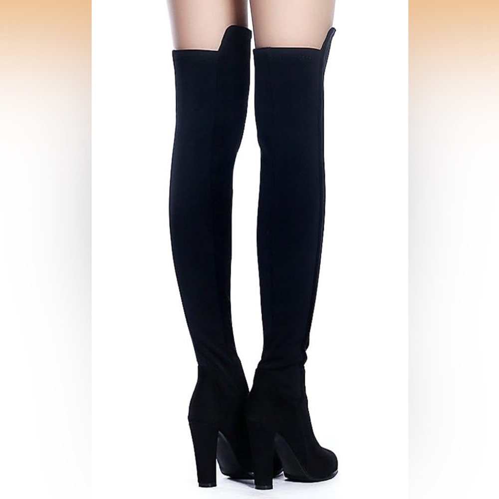 Elegant Black Knee-High Women's Boots - Picture 2 of 3